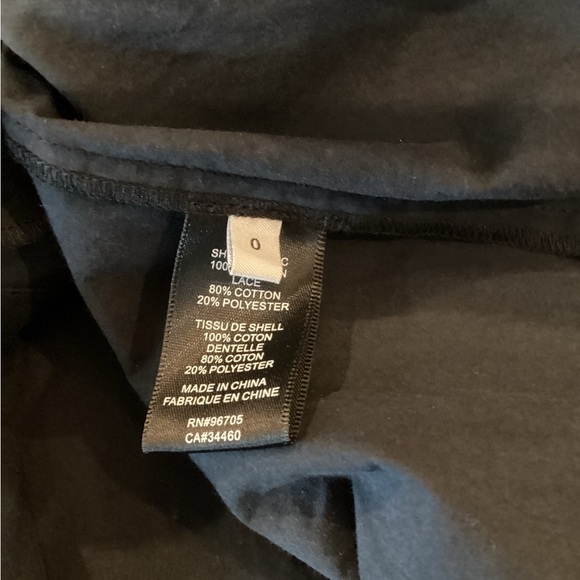 Rebecca Taylor Lace Mock Neck Long Sleeve Poplin cotton mini Dress black 0 - Picture 8 of 14